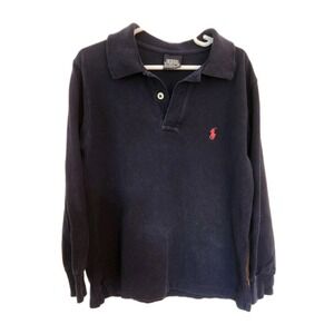 Polo Ralph Lauren Shirt Boys Size 5 Long Sleeve Navy‎ Preppy Logo Red Pony